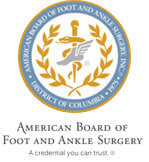 Logo Recognizing Center Grove Foot & Ankle Care's affiliation with the American Board of Foot and Ankle Surgery